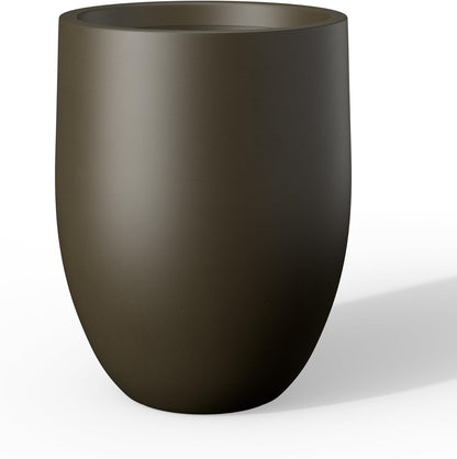 Kante Tall Concrete Planter, 21.7-Inch Height Dark Brown Large Indoor Outdoor Plant Pot with