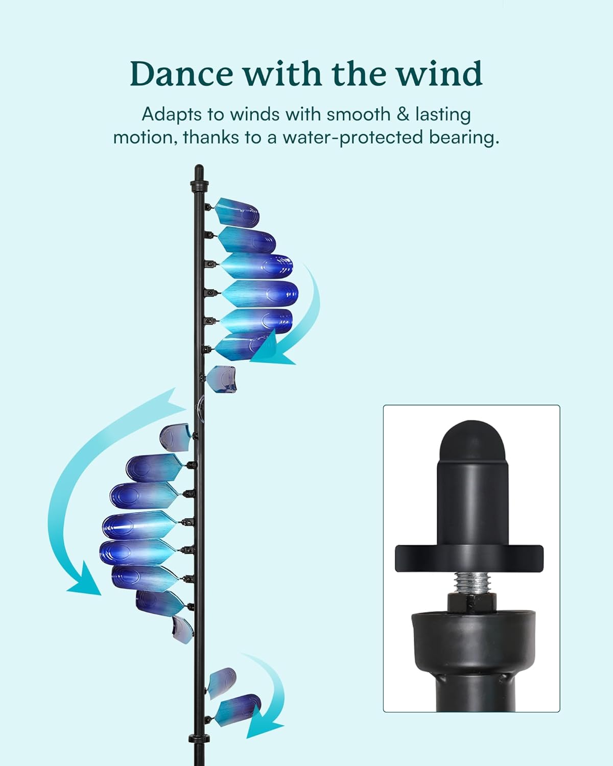 Wind Spinners Outdoor, 93" Large Metal Wind Spinners for Yard and Garden, Kinetic Wind Sculptures &