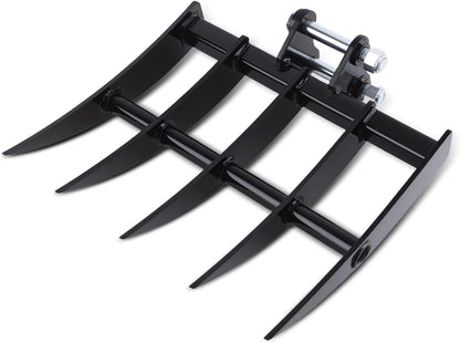 maXpeedingrods Mini Excavator Rake, Wide Backhoe Rake for 0.8-1.5T Excavators, Hydraulic Tilt