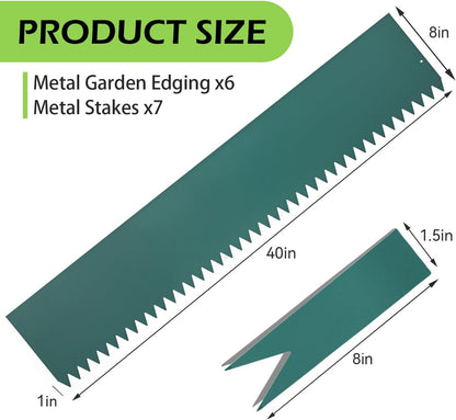 Landscape Edging Kit, Galvanized Steel Edging Landscape Lawn Edging Powder for Lawn Yard, Coated