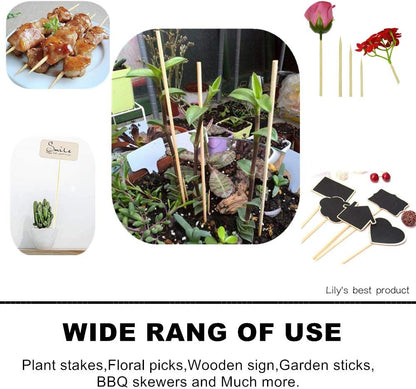 HOPELF 50 Pack 16" Bamboo Plant Stakes for Wood Garden Sticks，Wooden Indoor Gardening Floral Potted