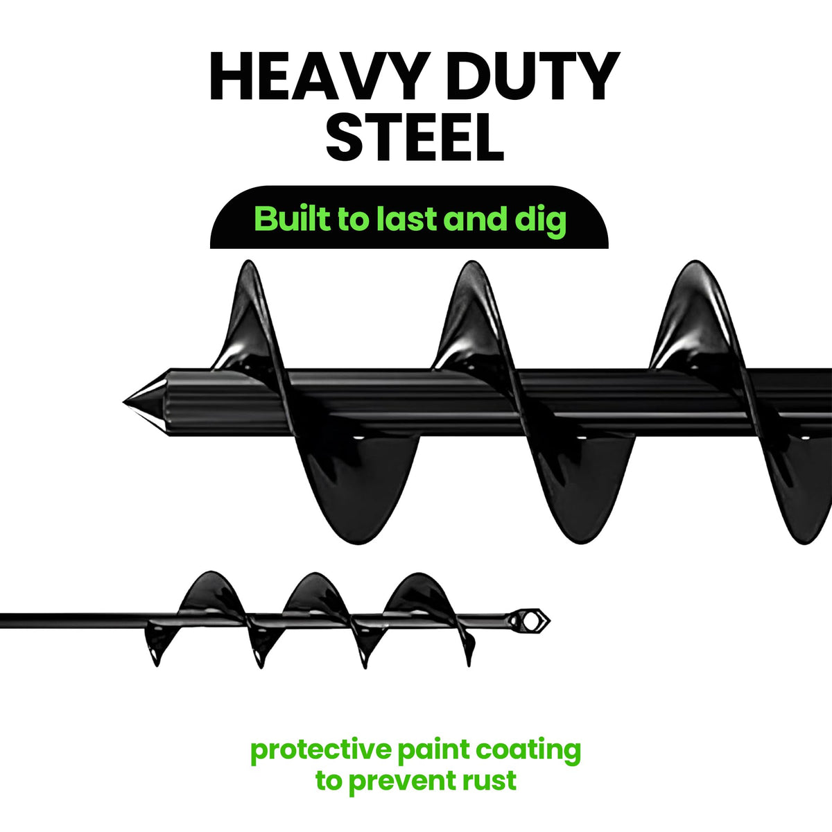 K-Brands Auger Drill Bit for Planting 2 Pack 1.6 x 16 Inch & 3.5 x 16 Inch Set – Garden Spiral Hole