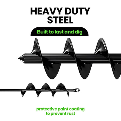 K-Brands Auger Drill Bit for Planting 2 Pack 1.6 x 16 Inch & 3.5 x 16 Inch Set – Garden Spiral Hole