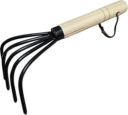 Garden Guru Hand Rake Cultivator Claw Soil Tiller - Military Grade Steel - Rust Resistant - 5 Tine