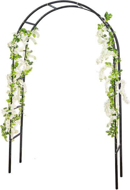 RUBFAC 94" Metal Garden Arch Trellis for Climbing Plants Outdoor, Garden Arbors and Arches, Wedding