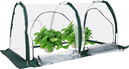 Portable Tunnel Greenhouse for Outdoors - Transparent Mini Greenhouses Ideal for Backyards and