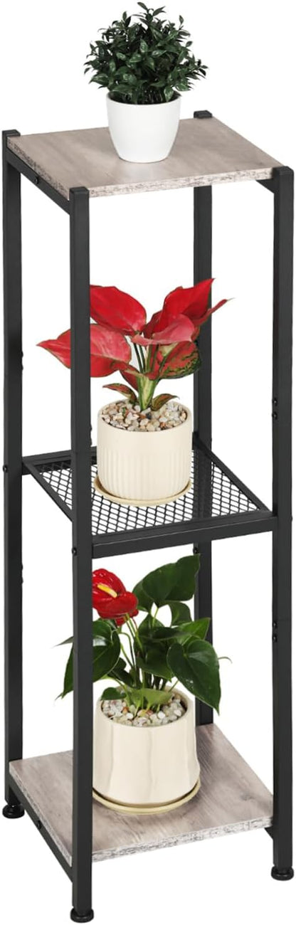 Extra Tall Plant Stand Indoor,40 Inch Plant Stands,3 Tier Metal Plant Stand with Heavy Duty Wood
