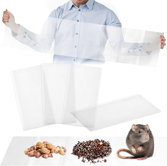Qualirey 4 Pcs 47 Inch Ultra Large Sticky Mouse Glue Traps Sticky Rat Trap That Work for Rats