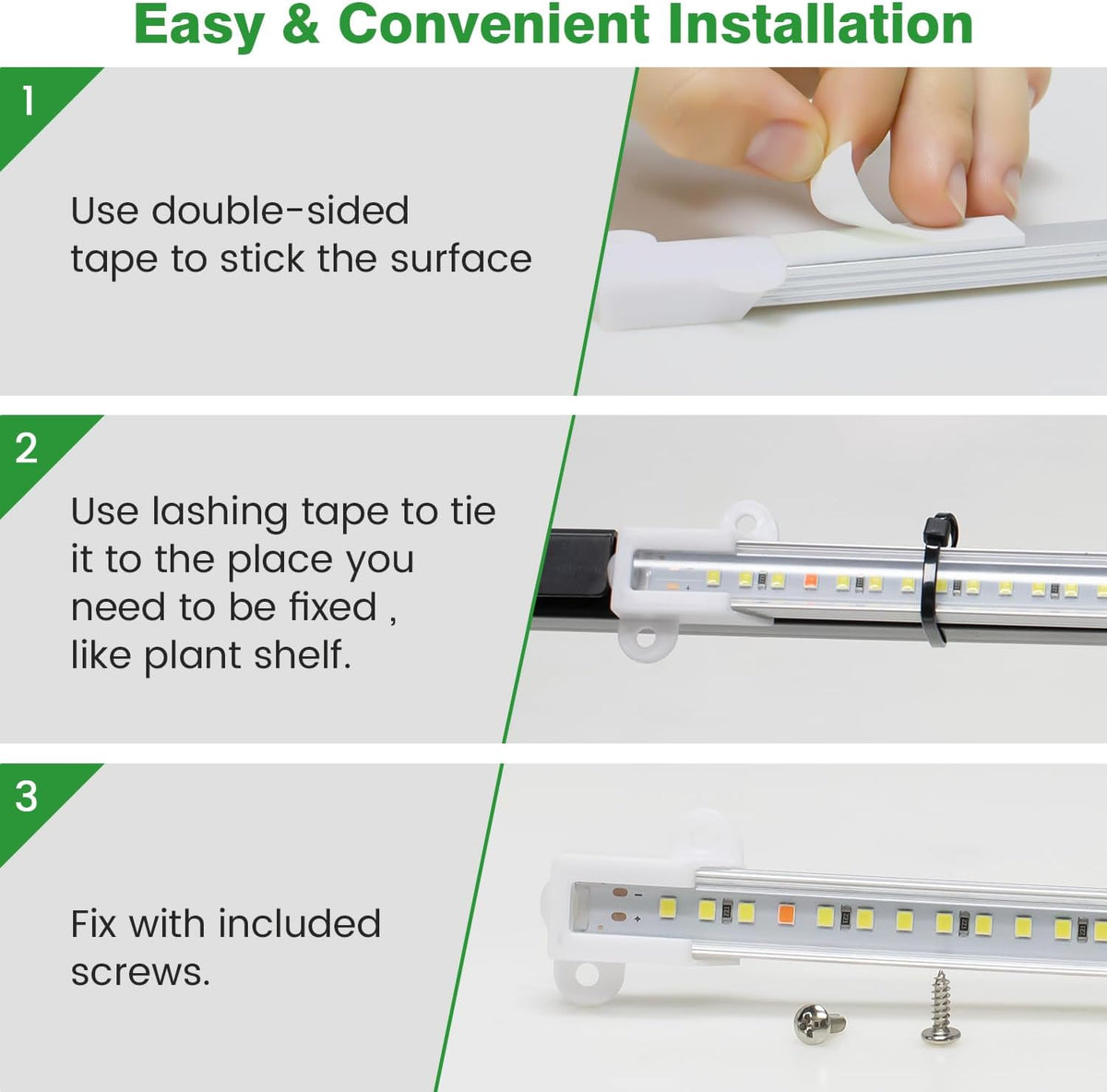Wiaxulay Grow Lights for Indoor Plants, 360 LEDs Full Spectrum Plant Grow Light, 6 Bars/16 in Grow