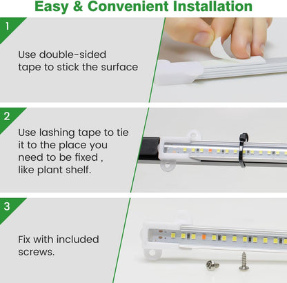 Wiaxulay Grow Lights for Indoor Plants, 360 LEDs Full Spectrum Plant Grow Light, 6 Bars/16 in Grow