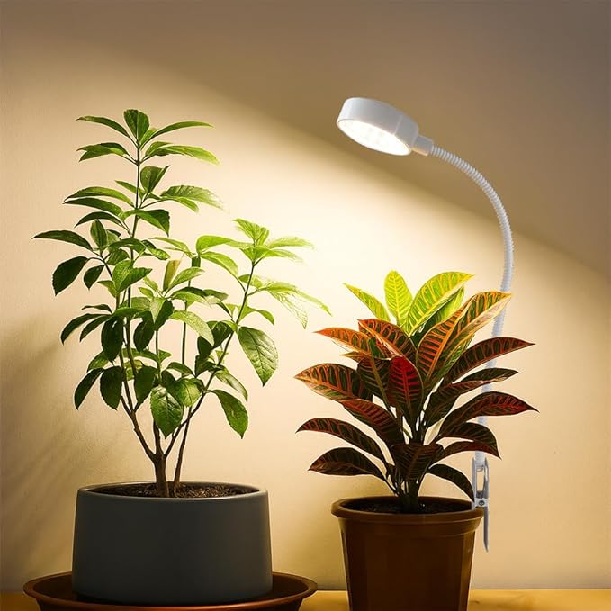 Pot Clip LED Grow Lights for Indoor Plants, Full Spectrum with 5-Level Dimmable, Auto On Off