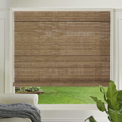 LETAU Cordless Wood Window Roller Shades, Bamboo Light Filtering Window Blinds for Indoor Home