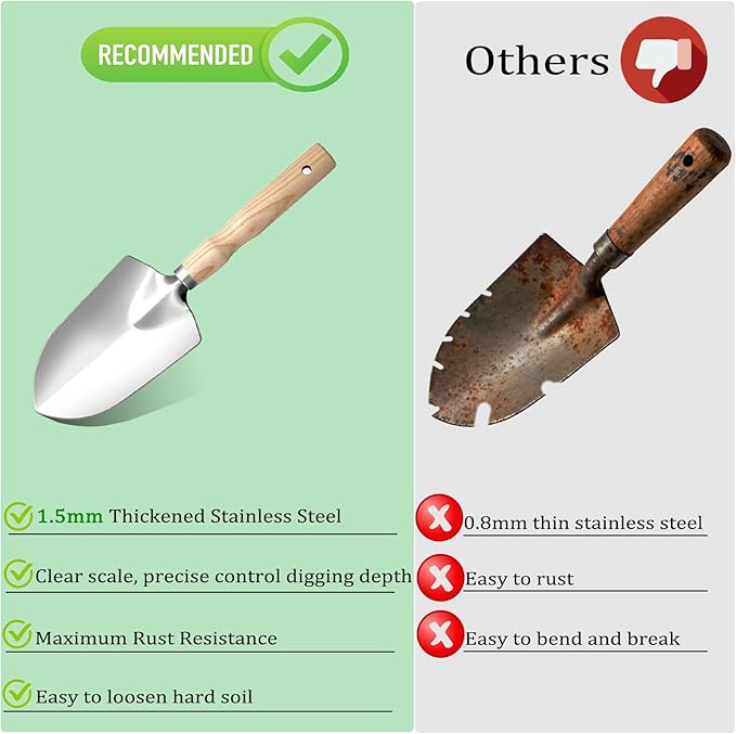 Garden Tool Set, Beswill 12 Pieces Heavy Duty Gardening Hand Tools with Garden Tools Organizer