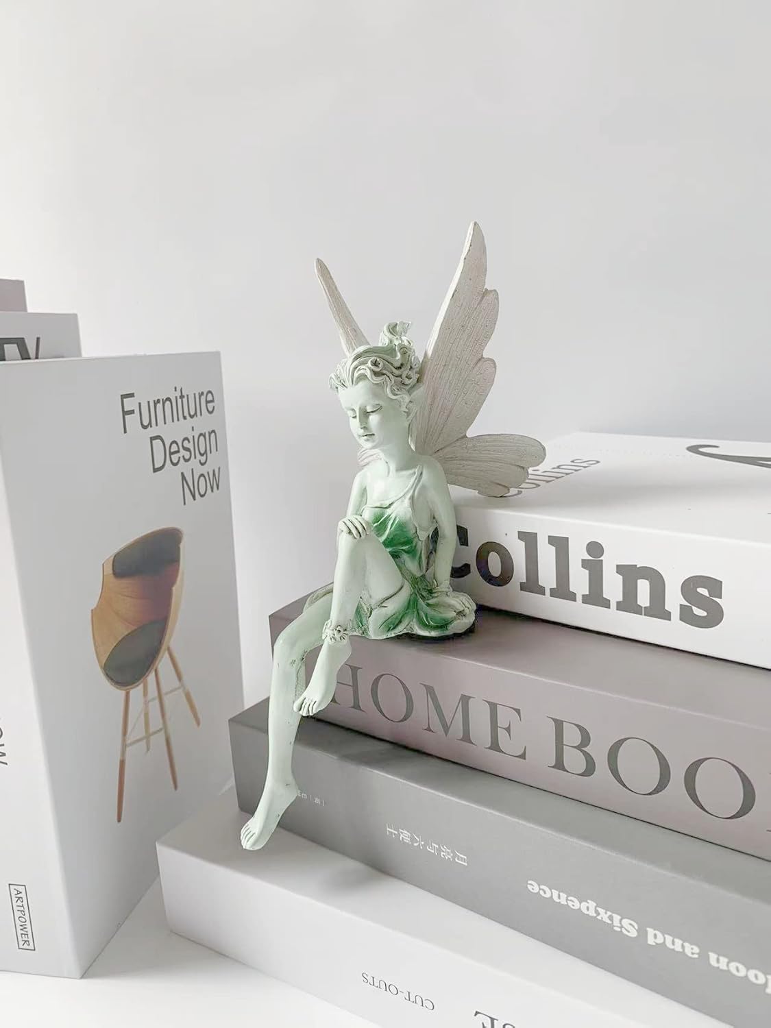 Fairy Garden Figurines Outdoor,Sitting Fairy Statues,Resin Garden Sculptures & Statues,Angel
