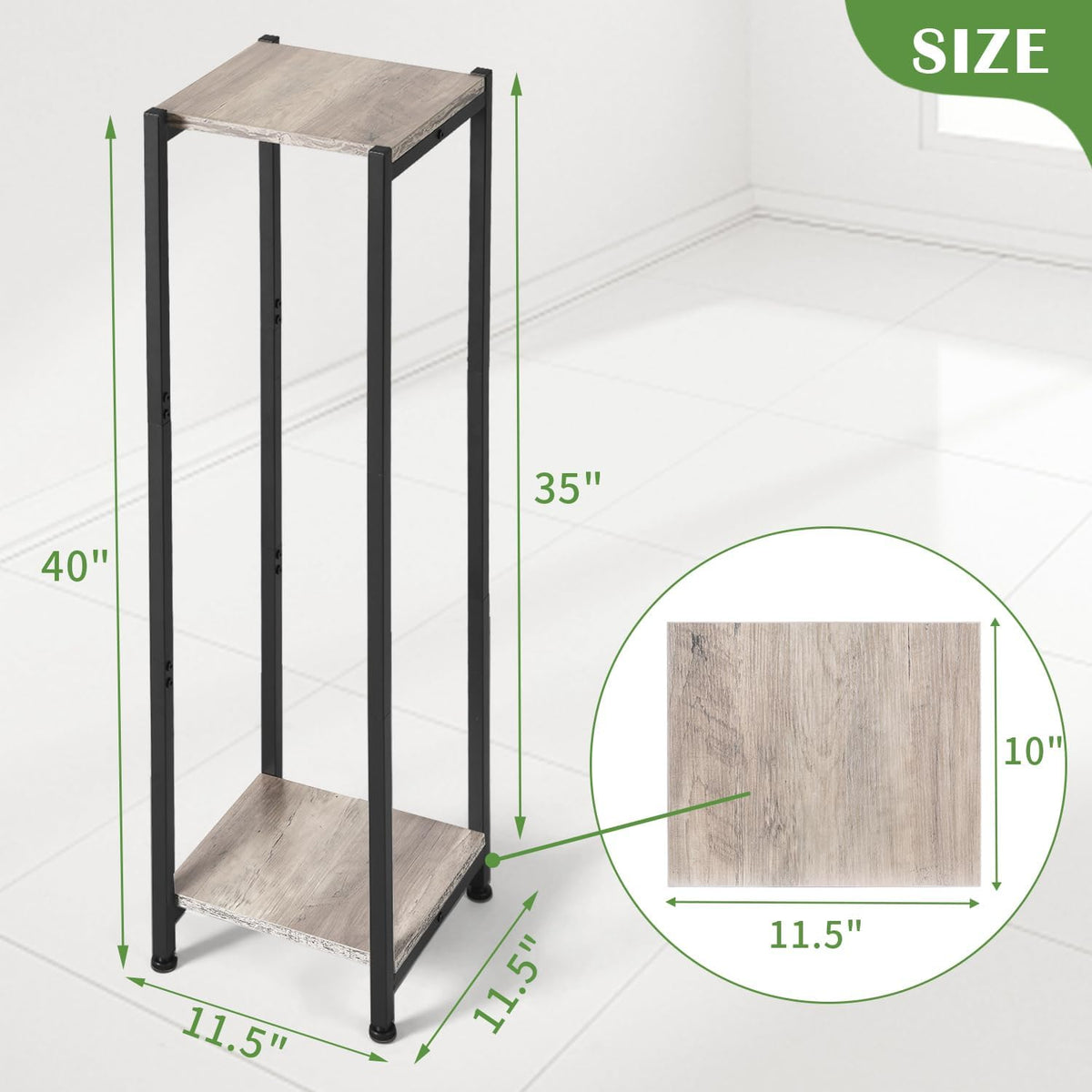 Extra Tall Plant Stand Indoor,40 Inch Plant Stands,2 Tier Metal Plant Stand with Heavy Duty