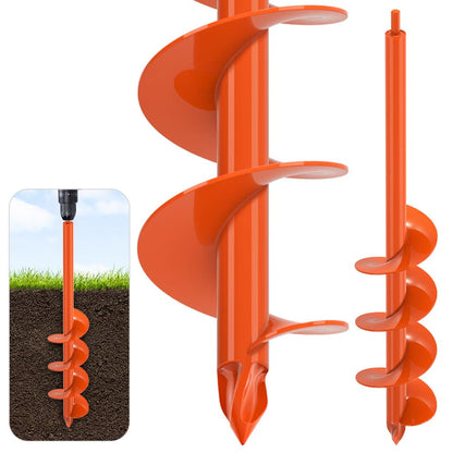 Dolibest 4 x24 Auger Drill Bit for Planting, Steel Garden Auger for Post Hole Digger, Bulb Planter