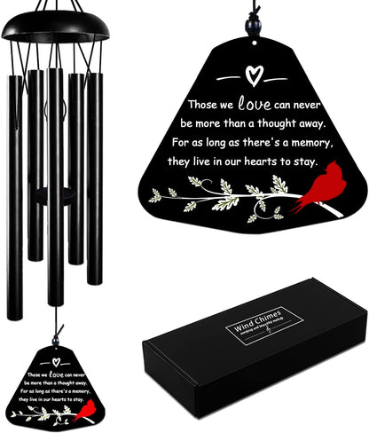 Sympathy Wind Chimes for Loss of Loved One, 30'' Cardinal Wind Chimes for Outside, Bereavement Gift