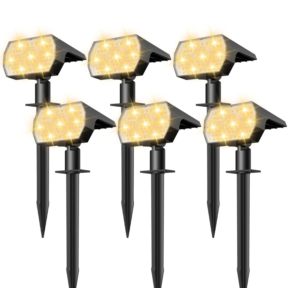 NYMPHY Solar Lights Outdoor Waterproof - 6 Pack (Warm White)