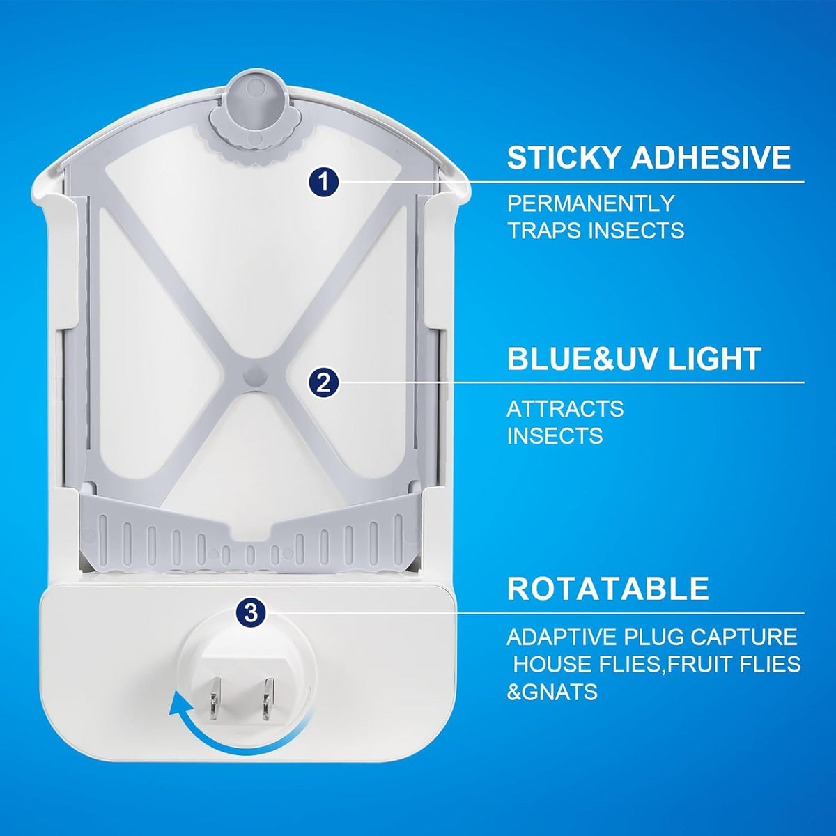 2 Flying Insect Traps & 2 Cartridges - Compatible with ZEVOM364A Refill - Plug in Fruit Fly Trap