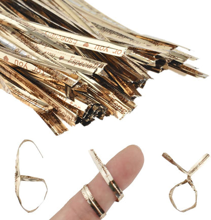 HAHIYO 300Pcs 4inches Holographic Coffee Metal Twist Ties Bread Candy Coffee Bag Ties Plant Garden