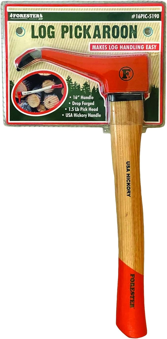 FORESTER Pickaroon Logging Tool 16in | USA Hickory Handle | Hookaroon Logging Tool | Log Roller
