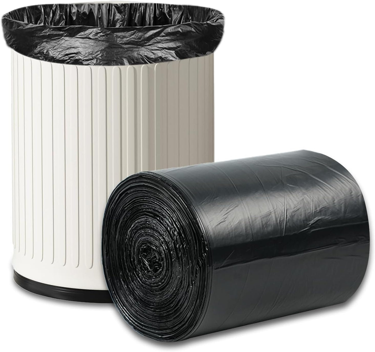 O2frepak 8 Gallon Multipurpose Tear-Resistant Trash Bags,Heavy Duty,Tastless and Black Garbage Bags