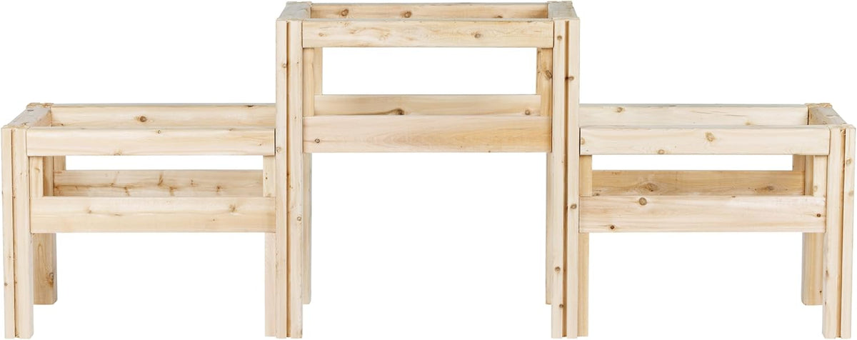 Greenes Fence Two-Tiers Six Bucket Elevated Cedar Wood Garden Frame, 79 in. x 16 in. x 30 in.