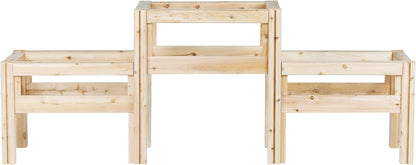 Greenes Fence Two-Tiers Six Bucket Elevated Cedar Wood Garden Frame, 79 in. x 16 in. x 30 in.