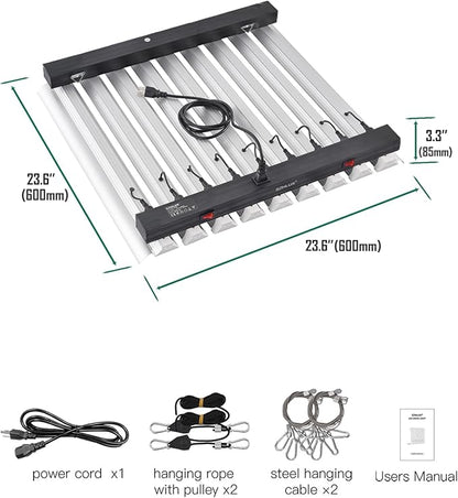 SZHLUX 400W LED Grow Light 4×4ft Coverage with Double Switches, Full Spectrum Grow Light for Indoor