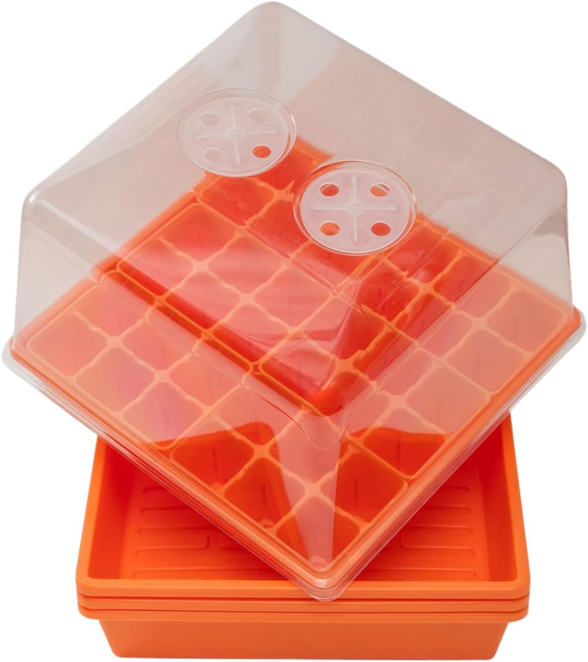 Bootstrap Farmer Countertop Seed Starter Kit in Orange, Reusable 1010 Tray Bundle with Inserts and