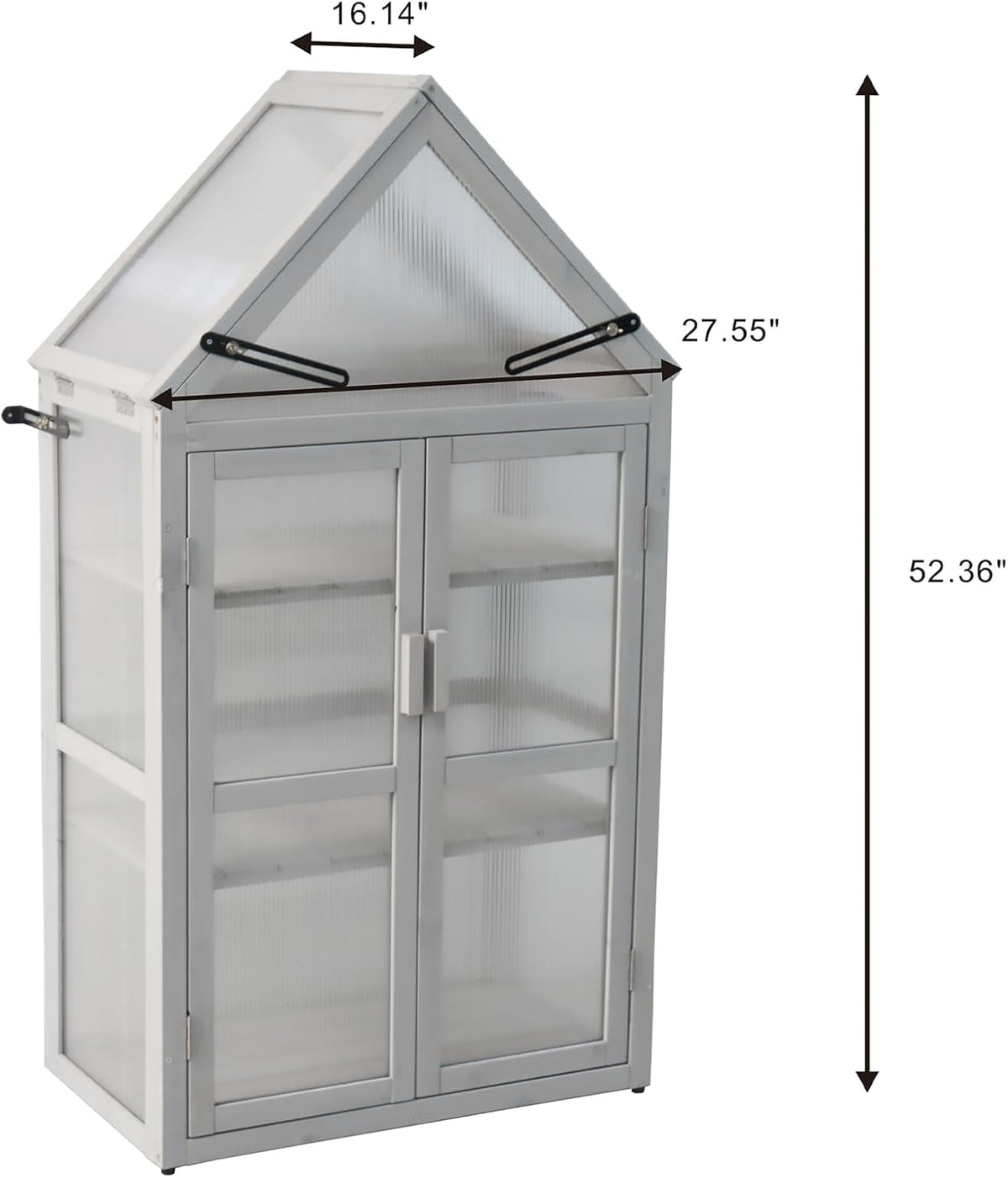 JOYBASE Wooden Mini Cold Frame Greenhouse for Outdoor with Adjustable Shelves, Opening Roof & Wall