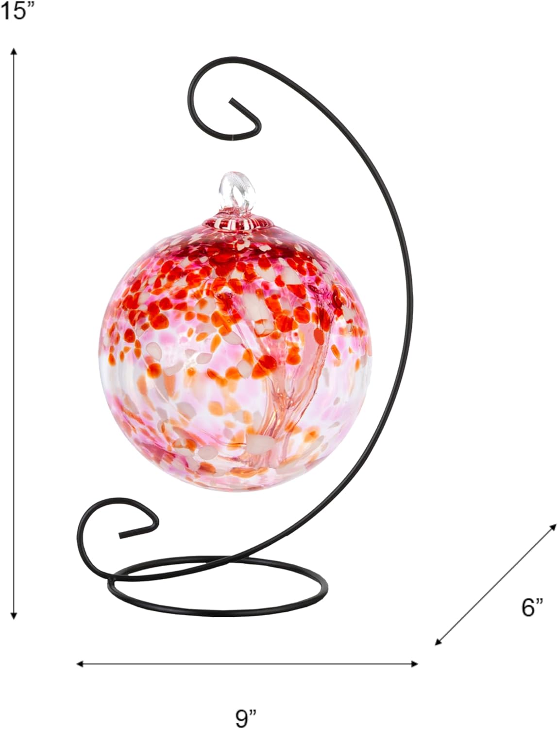 Dale Tiffany AC23212-D6 Rainbow Tree of Life Hand Blown Art Glass Ornament Witch Globe Gazing Ball