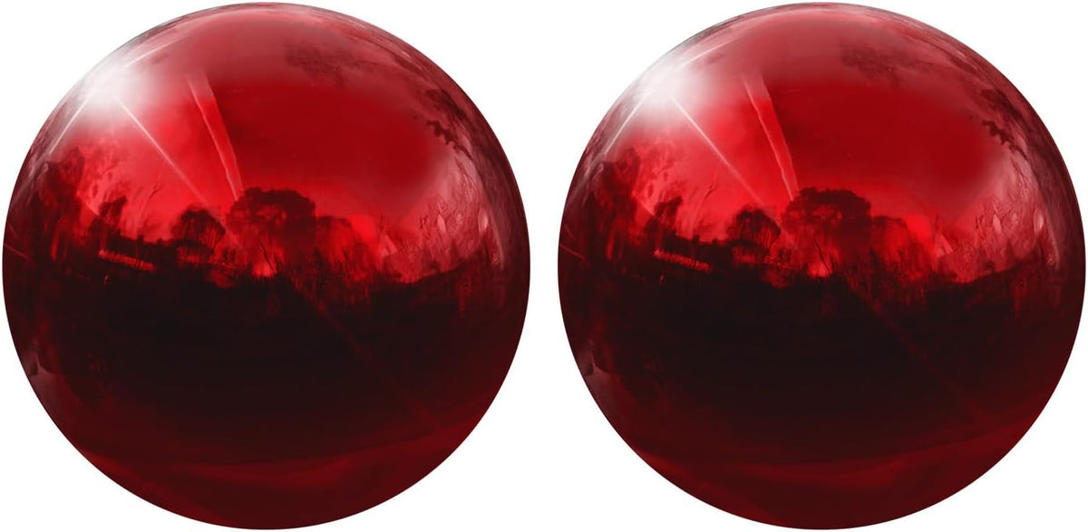 uxcell 2 Pcs Gazing Globe Decor Ball 3.5 Inch 90mm Reflective Garden Sphere Hollow Ball, Seamless