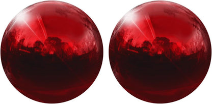 uxcell 2 Pcs Gazing Globe Decor Ball 3.5 Inch 90mm Reflective Garden Sphere Hollow Ball, Seamless