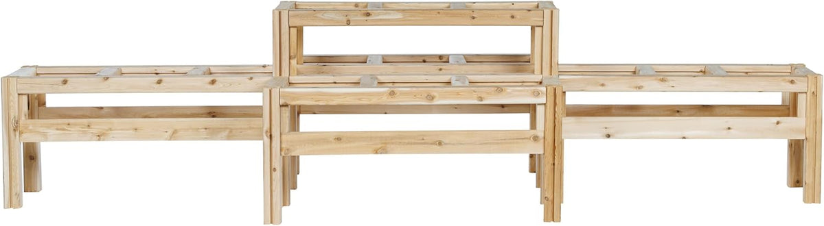 Greenes Fence Two-Tiers Fifteen Bucket Elevated Cedar Wood Garden Frame, 125 in. x 43 in. x 30 in.