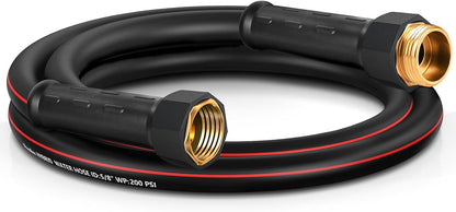 Short Garden Hose 6ft x 5/8", NON-EXPANDABLE Heavy Duty Premium Flexible Short Water Hose, No Kink