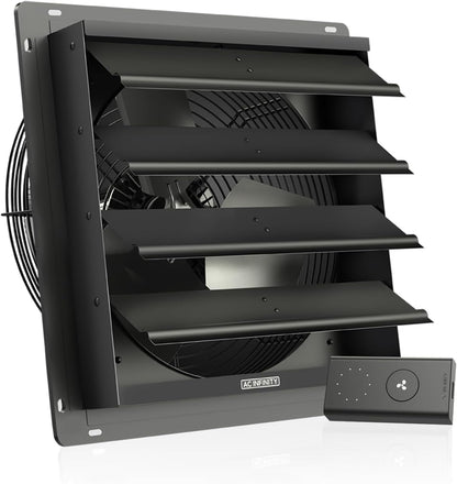 AC Infinity AIRLIFT S14, Shutter Exhaust Fan 14” with 10-Speed Controller, EC Motor - Wall Mount