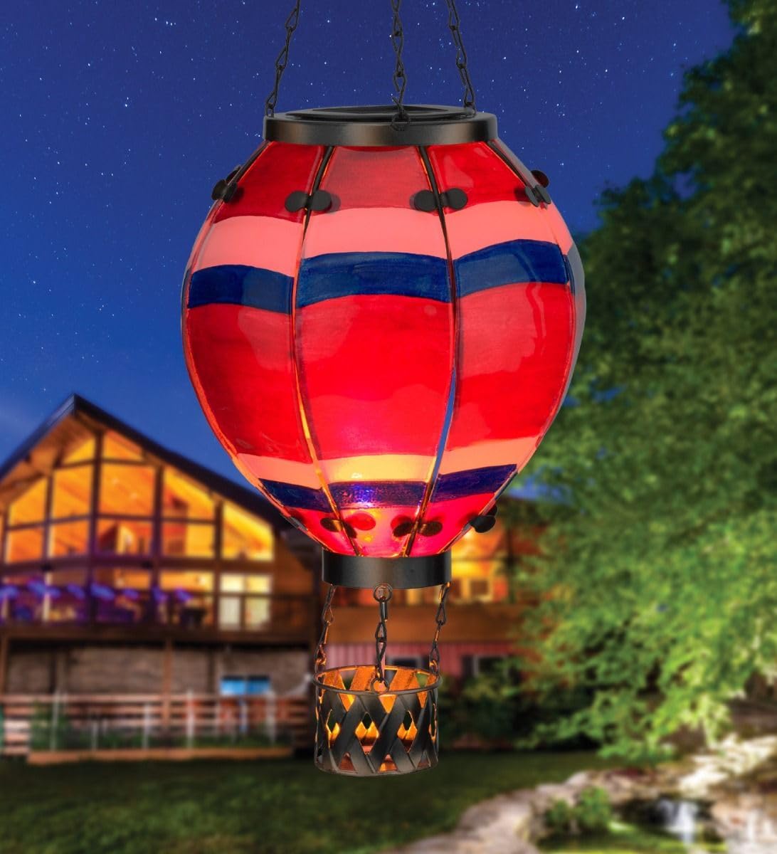 Regal Art & Gift Hot Air Balloon Solar Lantern – Hanging Solar-Powered LED Lights, Waterproof