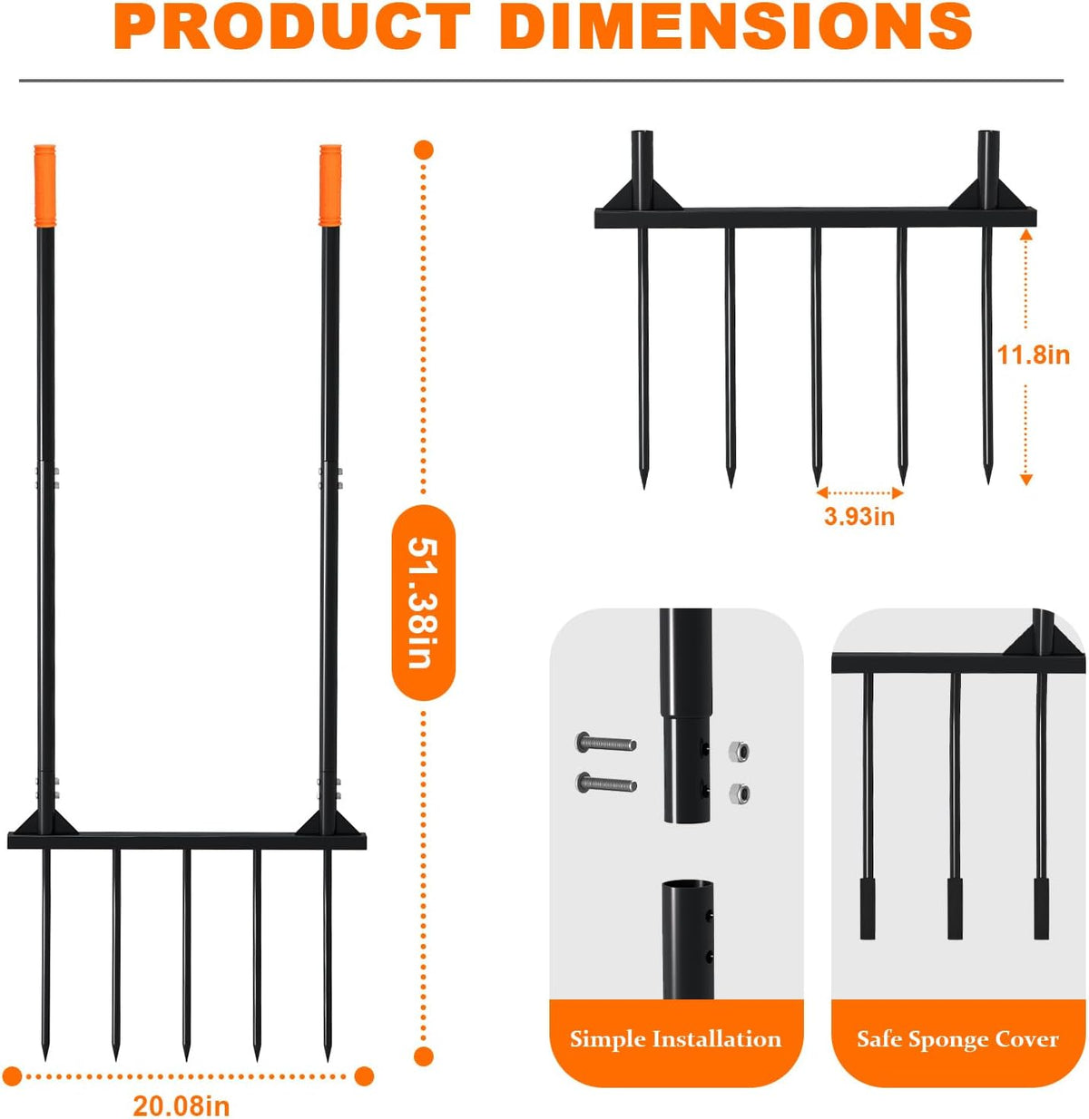 Broad Fork Garden Tool, Ergonomic Design - for Farms, Gardens, Vegetable plots, for Easy Turning of