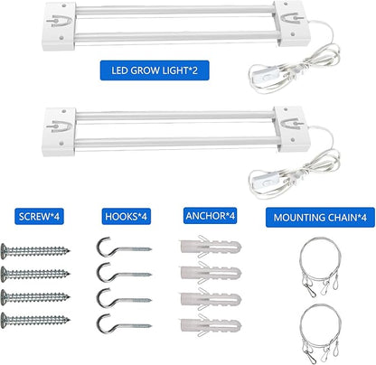 LED Grow Lights 16W Full Spectrum Integrated Growing Lamp Lighting Fixtures with High PPFD for