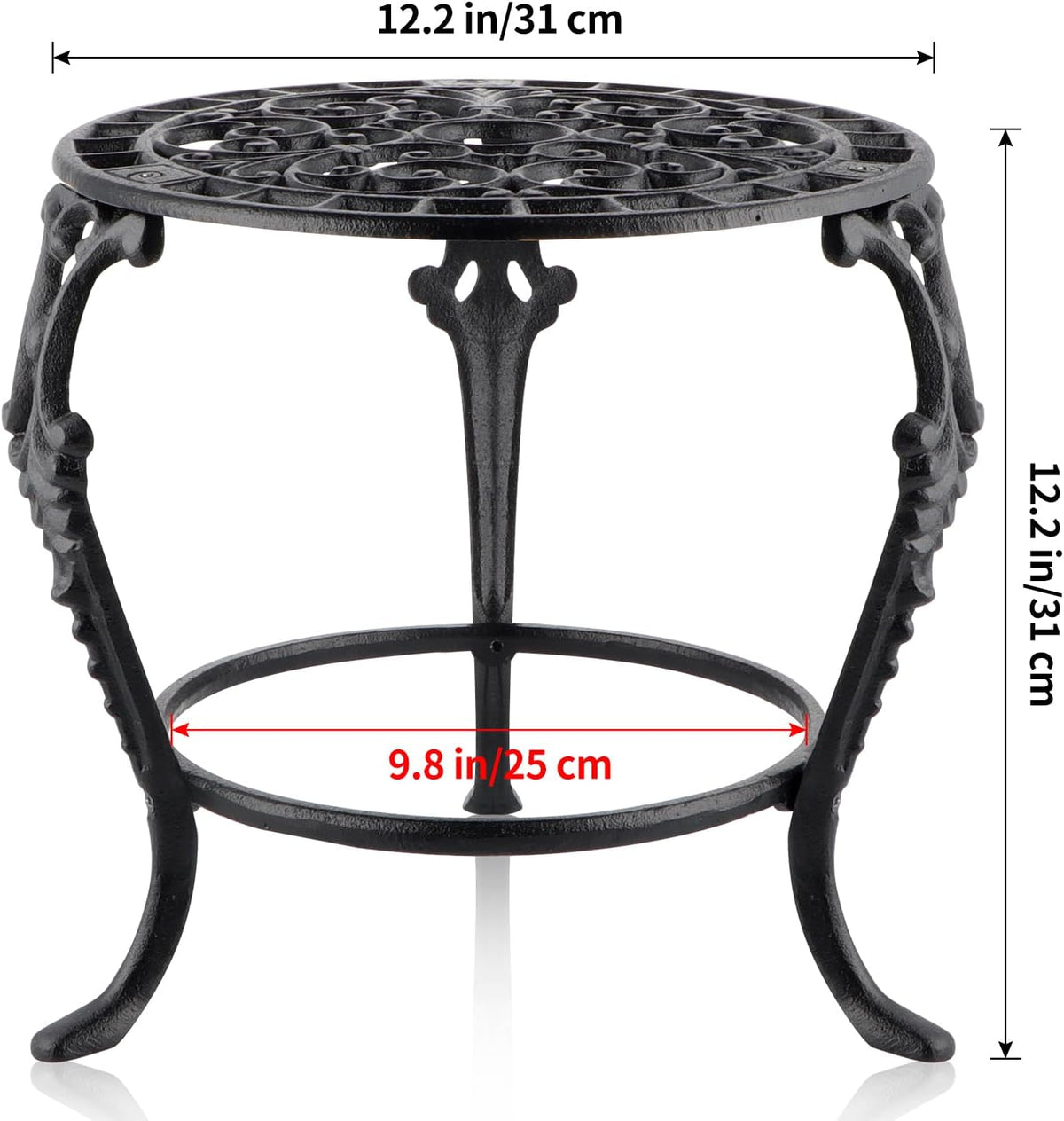 MOLIGOU Potted Plant Holder, Cast Iron Flower Pot Stand, Heavy Duty Plant Stand