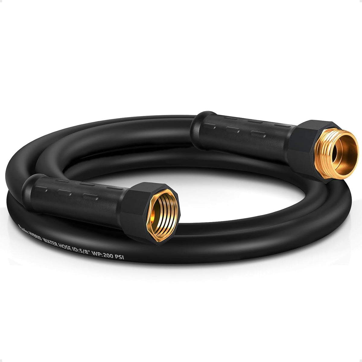 Short Garden Hose 6ft x 5/8", NON-EXPANDABLE Heavy Duty Premium Flexible Water Hose, No Kink