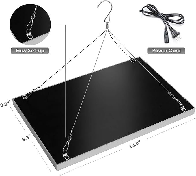 Diboys LED Grow Light for Indoor Plants, 45W Plant Lights Full Spectrum Panel Grow Light for
