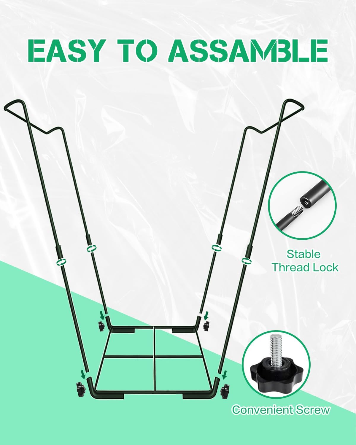Joyhalo Outdoor Trash Bag Holder Stand - 2 Pack Heavy Duty Metal Garden Garbage Bag Support Frame