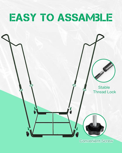 Joyhalo Outdoor Trash Bag Holder Stand - 2 Pack Heavy Duty Metal Garden Garbage Bag Support Frame
