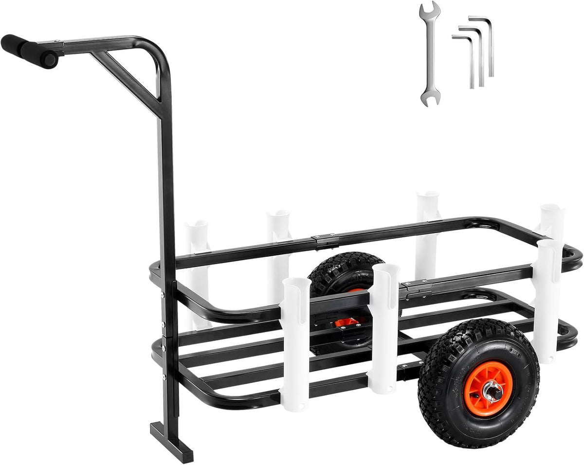 VEVOR Beach Fishing Cart, 200 lbs Load Capacity, Fish and Marine Cart with Two 11" Big Wheels