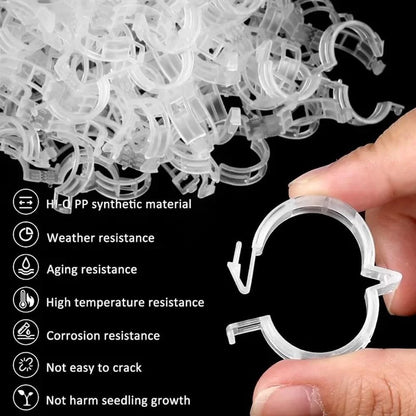 50PCS Plant Support Clips Reusable Tomato Clips Plastic Trellis Clips Garden Clips Secured Plastic