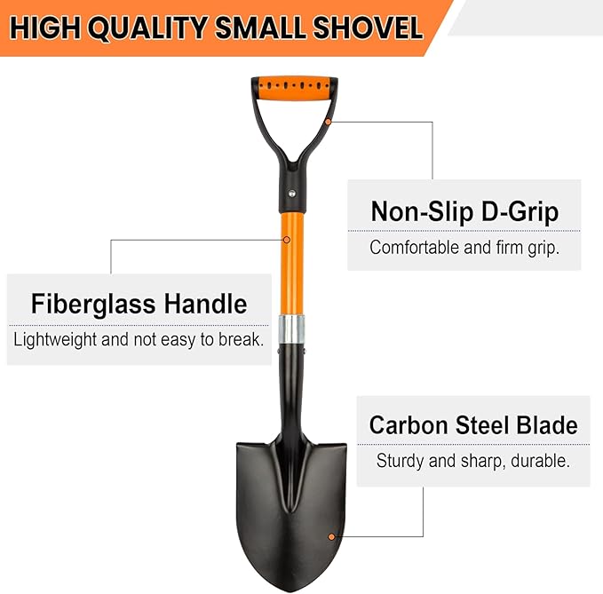 Small Garden Shovel Mini Kids Digging Shovel with Overall Length 28 inches Shovel for Digging