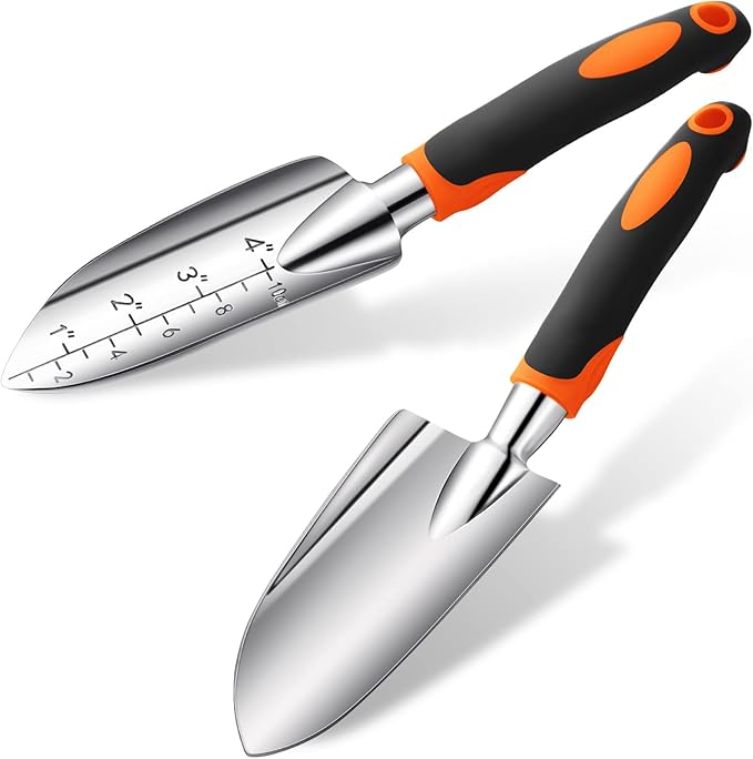 Honoson Garden Hand Trowel Transplant Trowel with Measurements Aluminum Alloy Planting Tools with