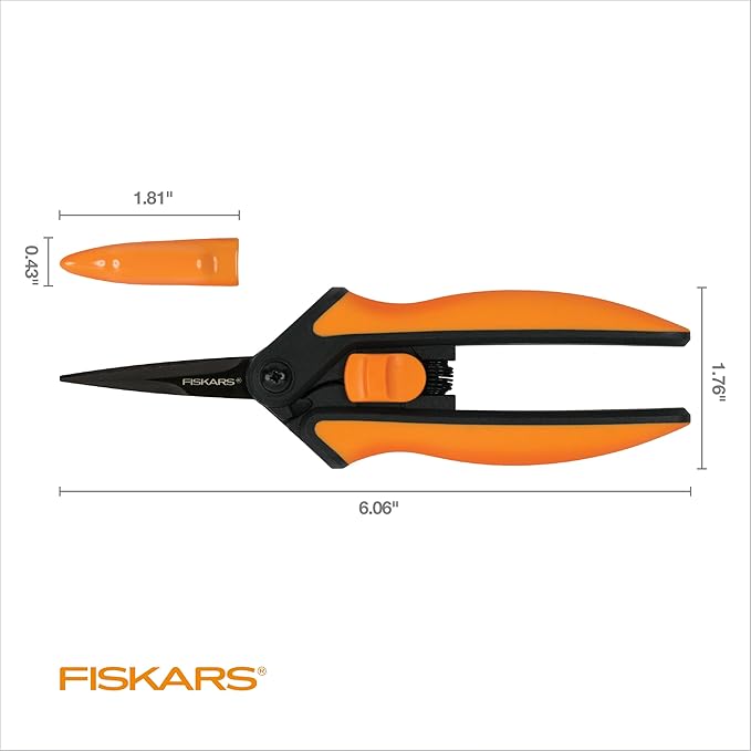 Fiskars Pruning Snips - 6" Garden Shears with Comfort Grip and Spring Action - Sharp and Precise